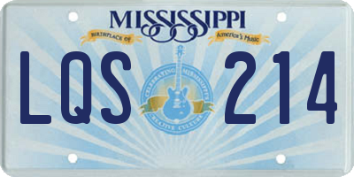 MS license plate LQS214