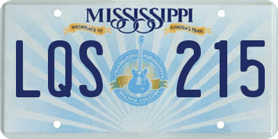 MS license plate LQS215