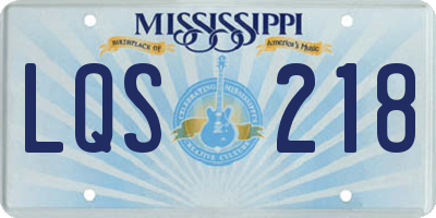 MS license plate LQS218