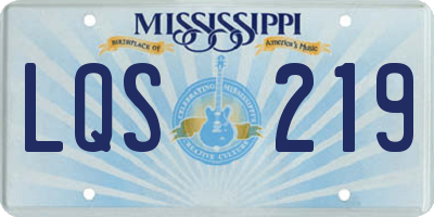 MS license plate LQS219