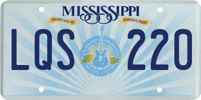 MS license plate LQS220