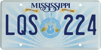 MS license plate LQS224