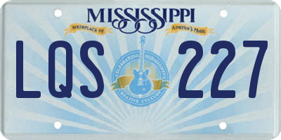 MS license plate LQS227