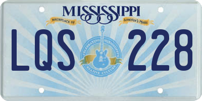 MS license plate LQS228