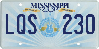 MS license plate LQS230