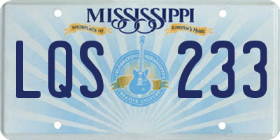 MS license plate LQS233
