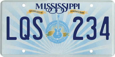 MS license plate LQS234