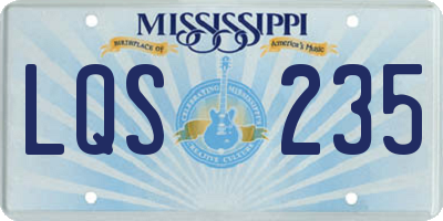 MS license plate LQS235