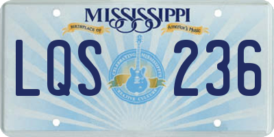 MS license plate LQS236