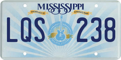 MS license plate LQS238