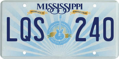 MS license plate LQS240