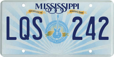 MS license plate LQS242