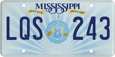 MS license plate LQS243