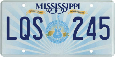 MS license plate LQS245