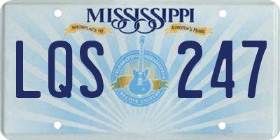 MS license plate LQS247