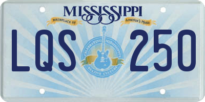 MS license plate LQS250