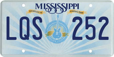 MS license plate LQS252