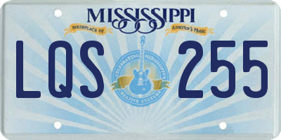 MS license plate LQS255