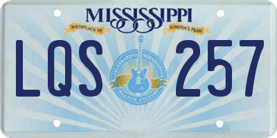 MS license plate LQS257