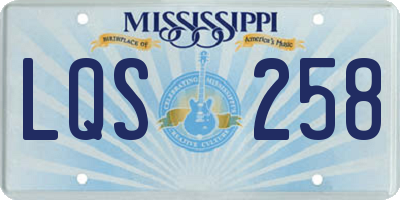 MS license plate LQS258