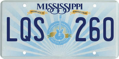 MS license plate LQS260