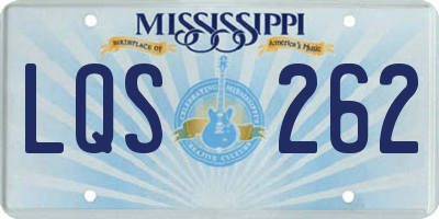 MS license plate LQS262