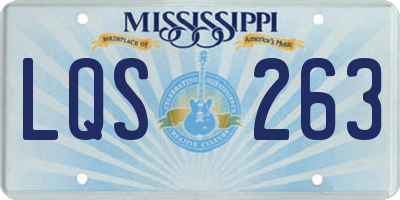 MS license plate LQS263