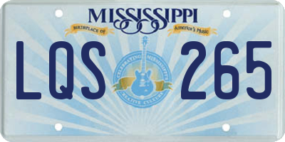 MS license plate LQS265