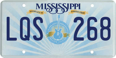 MS license plate LQS268