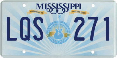 MS license plate LQS271