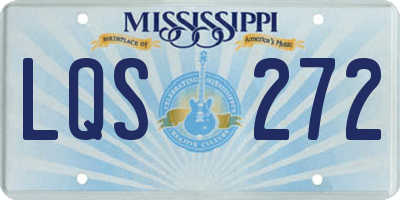 MS license plate LQS272
