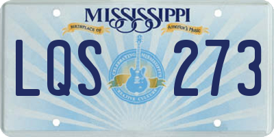 MS license plate LQS273
