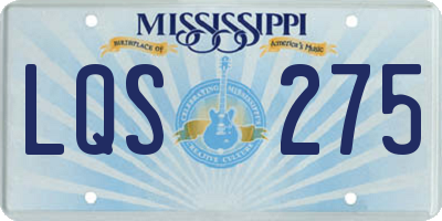 MS license plate LQS275