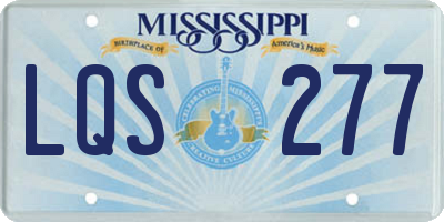 MS license plate LQS277