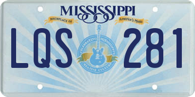 MS license plate LQS281