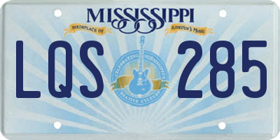 MS license plate LQS285