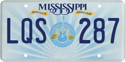 MS license plate LQS287