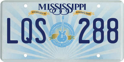 MS license plate LQS288