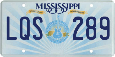 MS license plate LQS289