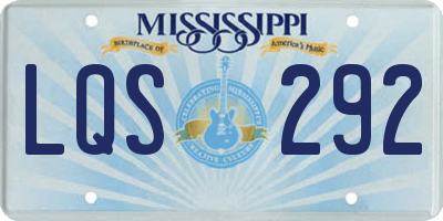 MS license plate LQS292