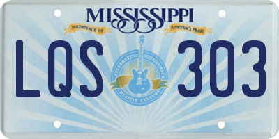 MS license plate LQS303