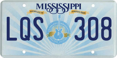 MS license plate LQS308