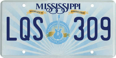 MS license plate LQS309