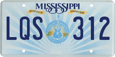 MS license plate LQS312