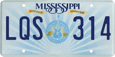 MS license plate LQS314