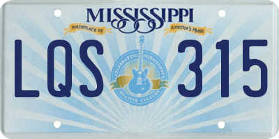 MS license plate LQS315