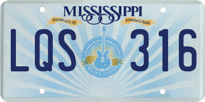 MS license plate LQS316