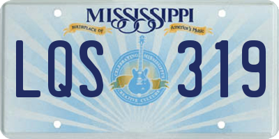 MS license plate LQS319