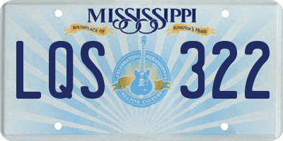 MS license plate LQS322