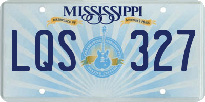 MS license plate LQS327